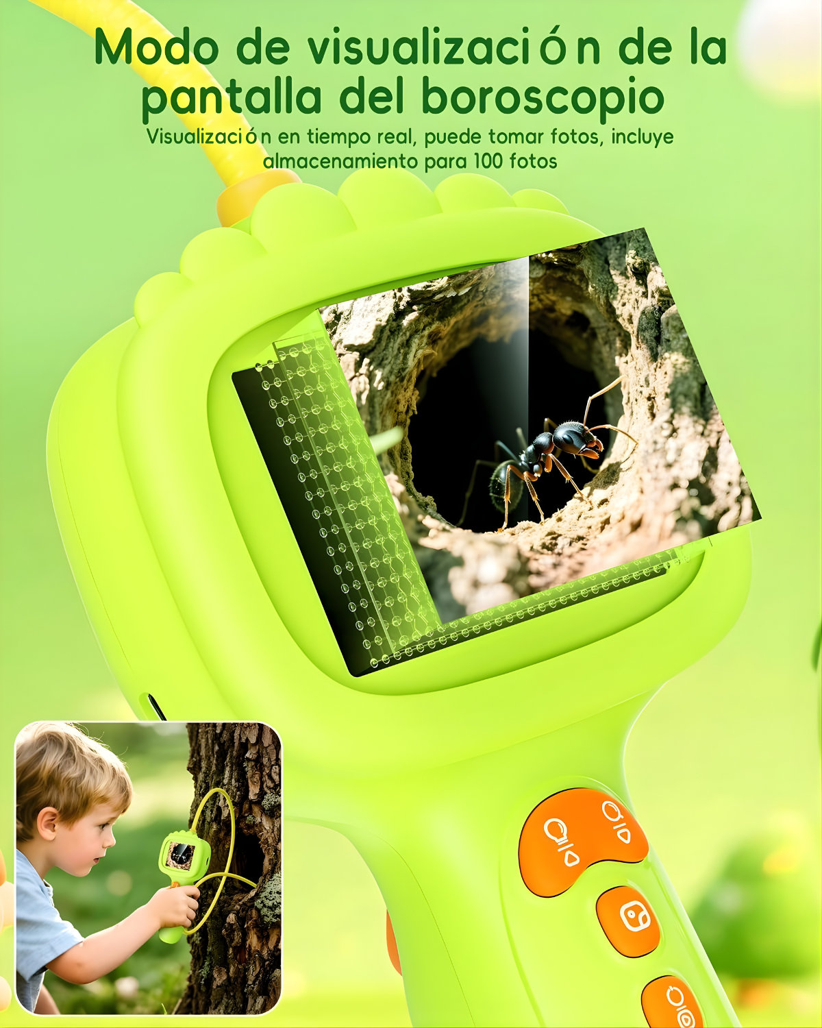 Endoscopio Cámara infantil 1080P para pequeños exploradores