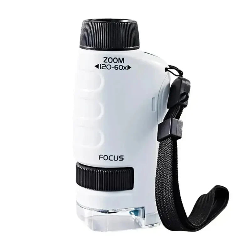 Microscopio de Bolsillo Portátil (12 muestras para observar incluidas)